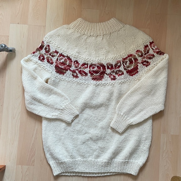 vtg hand knit sweater dress - Picture 3 of 7